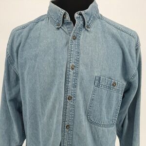 Vintage Sonoma Jean Company Mens Denim Shirt Button Up Casual L Large